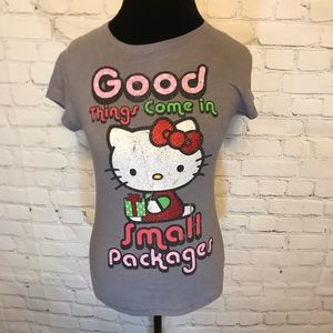 Hello Kitty Distressed Design Christmas Tee Shirt